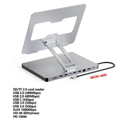 360° Laptop Stand with USB Hub