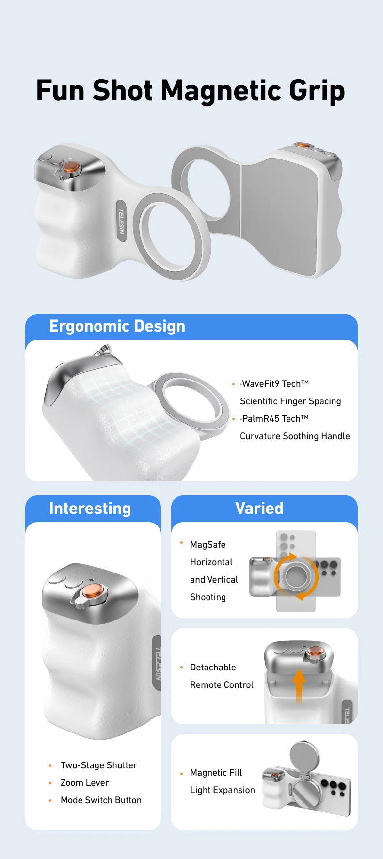 Magnetic Phone Grip & Remote Control