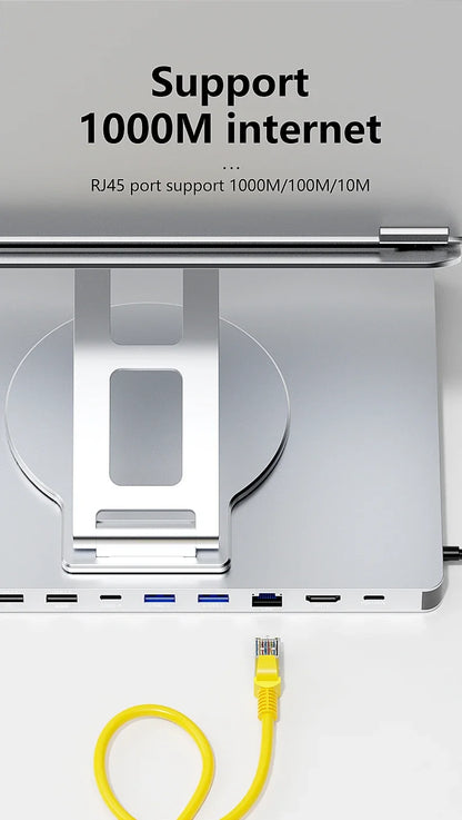 360° Laptop Stand with USB Hub