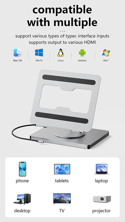 360° Laptop Stand with USB Hub