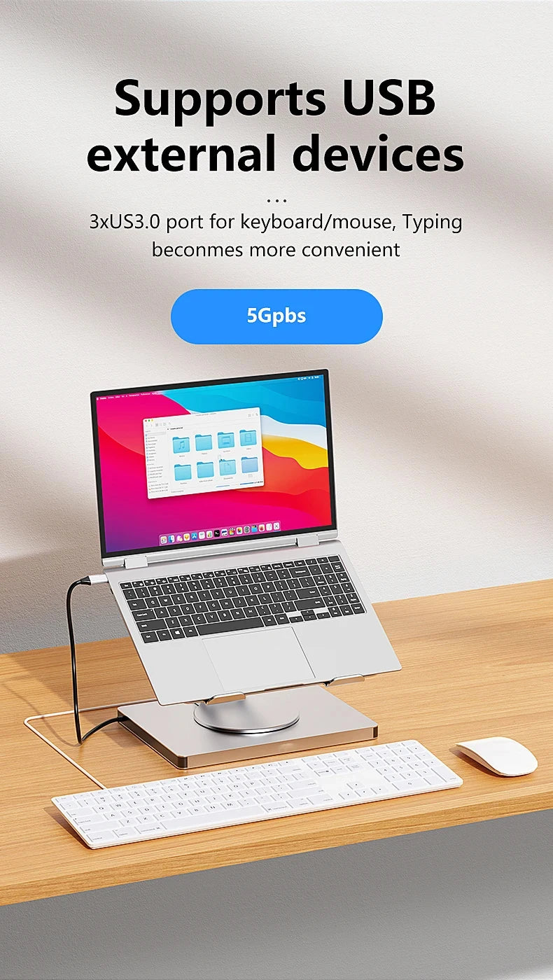 360° Laptop Stand with USB Hub