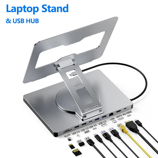 360° Laptop Stand with USB Hub