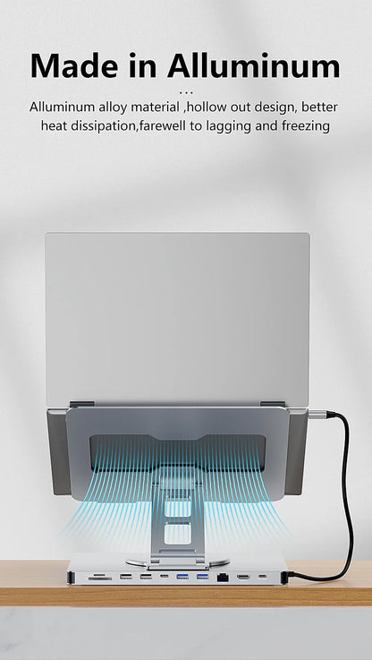 360° Laptop Stand with USB Hub