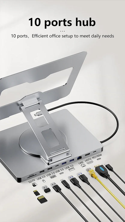 360° Laptop Stand with USB Hub