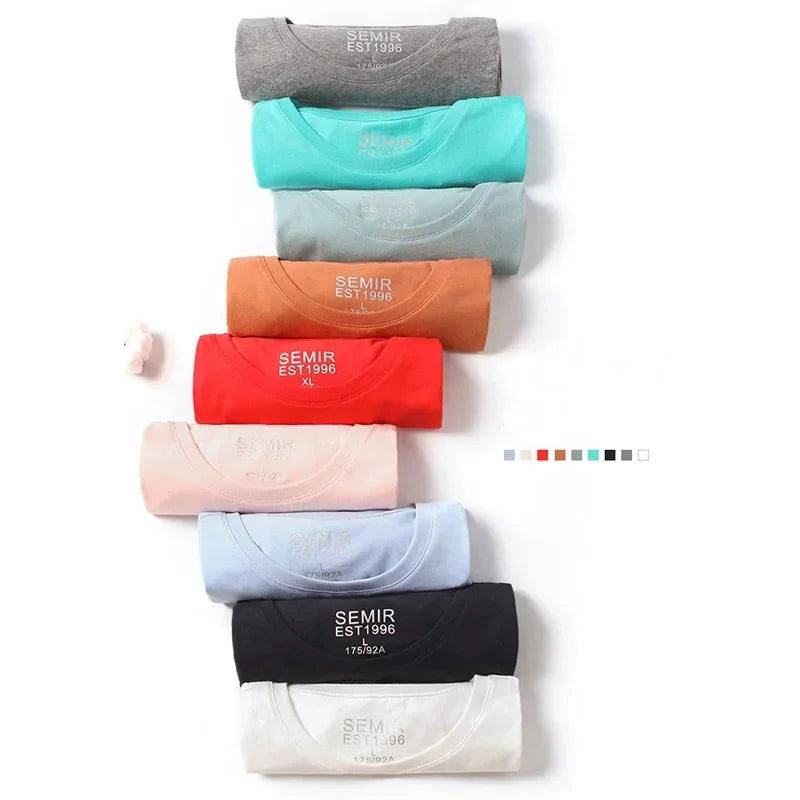 SEMIR summer cotton T shirts men 2023 simple o neck stretch solid new tops clothing casual tshirt man streetwear cool tee shirts